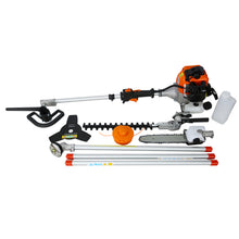 Load image into Gallery viewer, 4 in 1 Multi-Functional Trimming Tool, 33CC 2-Cycle Garden Tool System with Gas Pole Saw, Hedge Trimmer, Grass Trimmer, and Brush Cutter