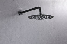 Load image into Gallery viewer, Shower System Shower Faucet Combo Set Wall Mounted with 10" Rainfall Shower Head and handheld shower faucet, Matte Black Finish with Brass Valve Rough-In