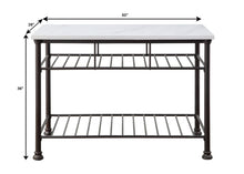 Load image into Gallery viewer, ACME Freyja Kitchen Island, White Cultured Stone & Gray Finish 98941