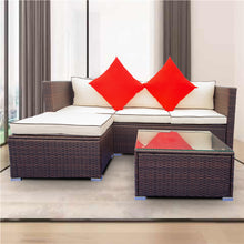 Load image into Gallery viewer, 3 Piece Patio Sectional Wicker Rattan Outdoor Furniture Sofa Set