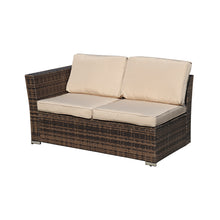 Load image into Gallery viewer, 4-Piece Patio Wicker Furniture Set Outdoor Rattan Sectional Sofa, All-Weather Brown Wicker Rattan Chair with Tempered Glass Table
