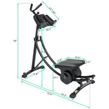 Load image into Gallery viewer, 440LBS Deluxe ab machine Folding abdominal crunch coaster Max ab workout equipment for home workouts with Kettlebell style resistance block,black