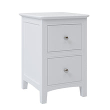 Load image into Gallery viewer, 2 Drawers Solid Wood Nightstand End Table in White