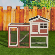Load image into Gallery viewer, 48 in. Large Chicken Coop Wooden Rabbit Hutch Auburn and White