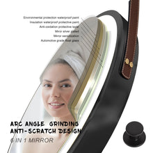 Load image into Gallery viewer, 24 Inch Black Round Frame with Lamp Hanging Bathroom Mirror