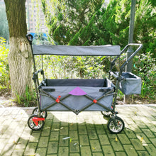 Load image into Gallery viewer, Push & Pull Utility Folding Wagon with Removable Canopy