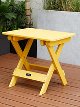 Load image into Gallery viewer, TALE Adirondack Portable Folding Side Table Square All-Weather and Fade-Resistant Plastic Wood Table Perfect for Outdoor Garden, Beach, Camping, Picnics Yellow