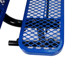 Load image into Gallery viewer, 6 ft. Outdoor Steel Bench with Backrest BLUE