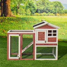 Load image into Gallery viewer, 48 in. Large Chicken Coop Wooden Rabbit Hutch Auburn and White