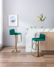 Load image into Gallery viewer, SUPERJARE Bar Stools - Swivel Barstool Chairs with Back, Modern Pub Kitchen Counter Height,velvet