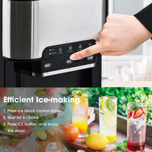 Load image into Gallery viewer, 3 in 1 Water Dispenser with Ice Maker Countertop, Portable Water Cooler, Quick 6 Mins Ice-making, Hot & Cold Water and Ice, Top Loading or Bottleless, Stainless Steel