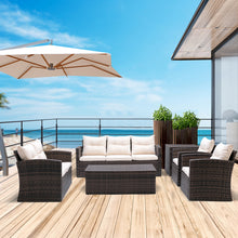 Load image into Gallery viewer, 6 PCS Rattan Sectional Set and table with storage