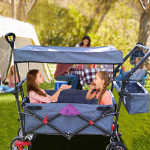 Load image into Gallery viewer, Push & Pull Utility Folding Wagon with Removable Canopy