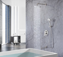 Load image into Gallery viewer, Tub Shower Faucets Sets Complete Bathtub Faucet Set Brushed Nickel Bathtub Shower System with Tub Spout, Bathroom Tub and Shower Faucet Combo Trim Kit with Rough-in Valve
