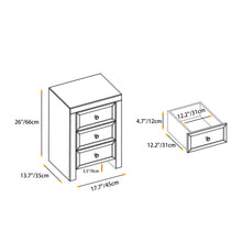Load image into Gallery viewer, Mirrored Night Stand Bedside Tables Drawer Crystal Diamond Bedside Table Bedroom Furniture with 3-Drawers-Bedside Storage Cabinet Silvery