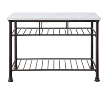 Load image into Gallery viewer, ACME Freyja Kitchen Island, White Cultured Stone & Gray Finish 98941