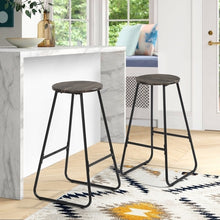 Load image into Gallery viewer, 27 Inch Counter Height Bar Stools Set of 2, Armless Counter Stools MDF Seat with Metal Legs for Dining Room Kithchen Bar