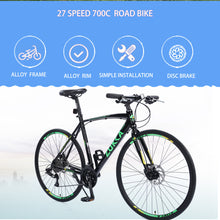 Load image into Gallery viewer, 27 Speed Hybrid bike Disc Brake 700C Road Bike For men women's City Bicycle