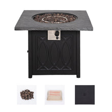 Load image into Gallery viewer, 35'' Outdoor 50,000BTU Auto-Ignition Propane Gas Fire Table with Waterproof Cover for Patio Courtyard Balcony