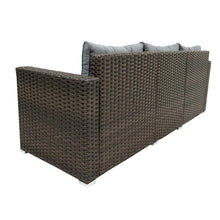 Load image into Gallery viewer, 6 Piece Patio Rattan Wicker Outdoor Furniture Conversation Sofa Set with Removeable Cushions and Temper glass TableTop