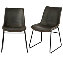 Load image into Gallery viewer, TREXM Vintage Armless Leatherier Dining Stools Indoor Dining Chairs Set of 2 (Gray)