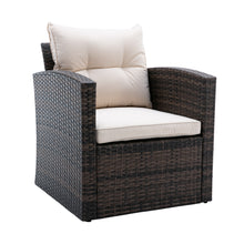 Load image into Gallery viewer, 6 PCS Rattan Sectional Set and table with storage