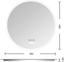 Load image into Gallery viewer, 26 inch Acrylic LED Round mirror make up mirror,bathroom,bedroom