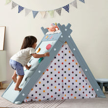 Load image into Gallery viewer, Kids Play Tent - 4 in 1 Teepee Tent with Stool and Climber, Foldable Playhouse Tent for Boys & Girls