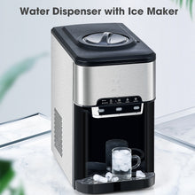 Load image into Gallery viewer, 3 in 1 Water Dispenser with Ice Maker Countertop, Portable Water Cooler, Quick 6 Mins Ice-making, Hot & Cold Water and Ice, Top Loading or Bottleless, Stainless Steel