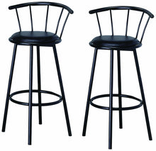 Load image into Gallery viewer, 29" Black Finish Swivel Dining BarStool Chairs 2 pack