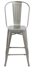 Load image into Gallery viewer, 24" Clear Metal Antique Rustic Counter height Bar Stool Chair High Back Set of 4