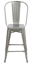 Load image into Gallery viewer, 24" Clear Metal Antique Rustic Counter height Bar Stool Chair High Back Set of 2