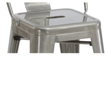 Load image into Gallery viewer, 24" Clear Metal Antique Rustic Counter height Bar Stool Chair High Back Set of 4