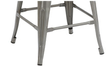 Load image into Gallery viewer, 24" Clear Metal Antique Rustic Counter height Bar Stool Chair High Back Set of 2