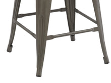 Load image into Gallery viewer, 24" Metal Antique Rustic Counter height Bar Stool Chair High Back Wood seat Set of 2