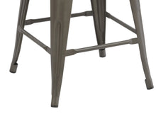 Load image into Gallery viewer, 24" Metal Antique Rustic Counter height Bar Stool Chair High Back Wood seat Set of 4