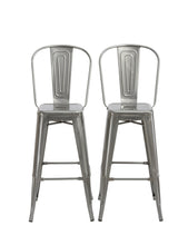 Load image into Gallery viewer, 30" Industrial Clear Metal Antique Rustic height Bar Stool Chair High Back Set of 4