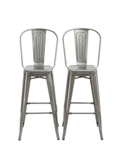 Load image into Gallery viewer, 30" Industrial Clear Metal Antique Rustic height Bar Stool Chair High Back Set of 4