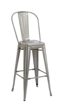 Load image into Gallery viewer, 30" Industrial Clear Metal Antique Rustic height Bar Stool Chair High Back Set of 4