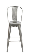 Load image into Gallery viewer, 30" Industrial Clear Metal Antique Rustic counter Bar Stool Chair High Back Set of 2