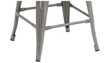 Load image into Gallery viewer, 30" Industrial Clear Metal Antique Rustic counter Bar Stool Chair High Back Set of 2