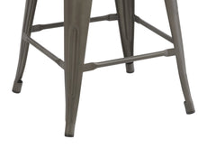 Load image into Gallery viewer, 30" Metal Antique Rustic Counter height Bar Stool Chair High Back Wood seat Set of 2