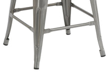 Load image into Gallery viewer, 30" Clear Metal Antique Counter height Bar Stool Chair High Back Wood seat Set of 2