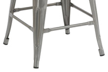 Load image into Gallery viewer, 30" Clear Metal Antique Counter height Bar Stool Chair High Back Wood seat Set of 4