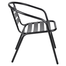 Load image into Gallery viewer, BTExpert Indoor Outdoor Set of 5 Black Restaurant Metal Aluminum Slat Stack Chairs Lightweight