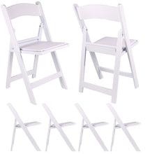 Load image into Gallery viewer, BTExpert Resin Folding Chair Vinyl Padded Seat Indoor Outdoor lightweight Set for Home Event Party Picnic Kitchen Dining Church School Weddings White Set of 30