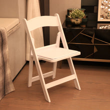 Load image into Gallery viewer, BTExpert Resin Folding Chair Vinyl Padded Seat Indoor Outdoor lightweight Set for Home Event Party Picnic Kitchen Dining Church School Weddings White One