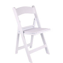 Load image into Gallery viewer, BTExpert Resin Folding Chair Vinyl Padded Seat Indoor Outdoor lightweight Set for Home Event Party Picnic Kitchen Dining Church School Weddings White One