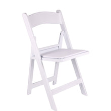 Load image into Gallery viewer, BTExpert Resin Folding Chair Vinyl Padded Seat Indoor Outdoor lightweight Set for Home Event Party Picnic Kitchen Dining Church School Weddings White Set of 30
