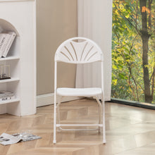 Load image into Gallery viewer, 5 Piece Folding Card Table Portable Chair Set 34" Square Granite White Plastic 4 Adult floral Chairs games nights party indoor outdoor lightweight